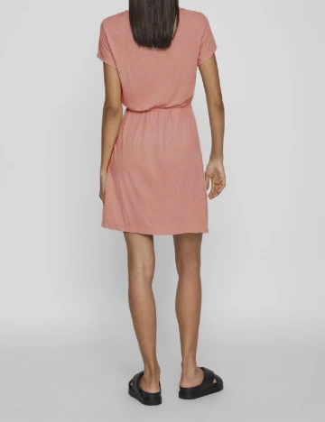 Rochie scurta Vila, roz pudra