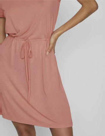 Rochie scurta Vila, roz pudra