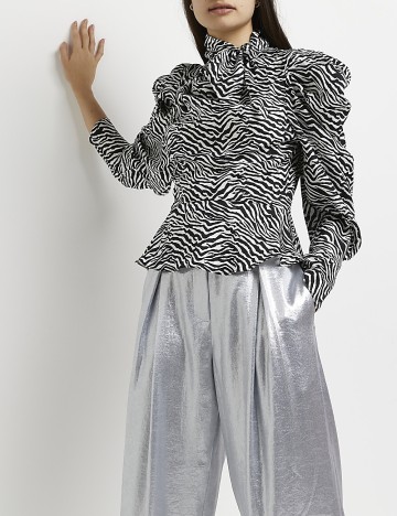 Bluza River Island, alb/negru