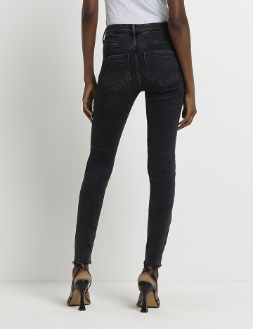 Blugi River Island, gri inchis