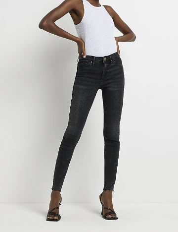 Blugi River Island, gri inchis