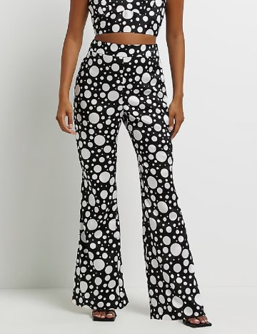 Pantaloni River Island, negru/alb