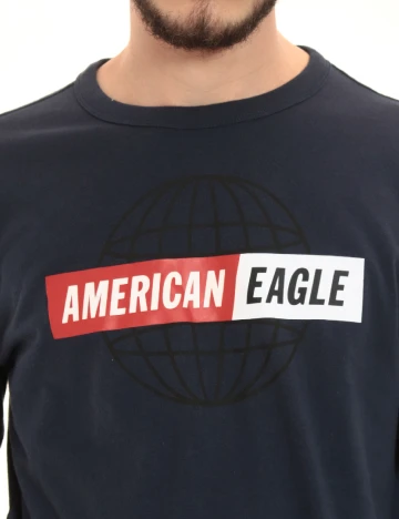 Bluza American Eagle, bleumarin/rosu Albastru