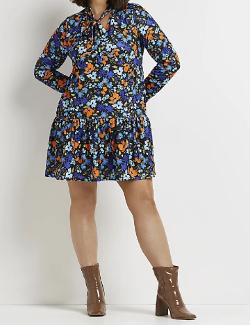 Rochie scurta River Island Plus Size, imprimeu floral Floral print