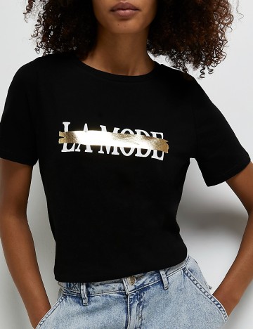 Tricou River Island, negru