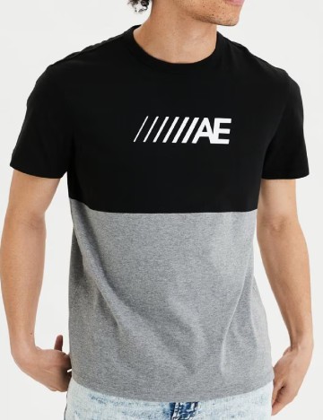
						Tricou American Eagle, negru/gri