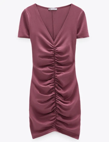 Rochie Zara, roz pudra inchis, S Roz