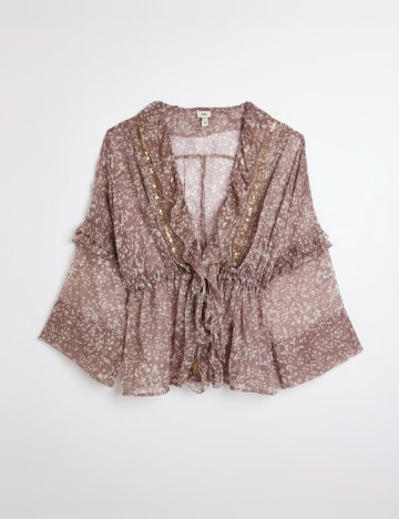 Bluza River Island, roz pudra inchis