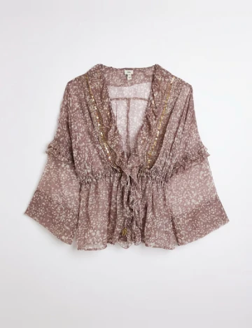 Bluza River Island, roz pudra inchis