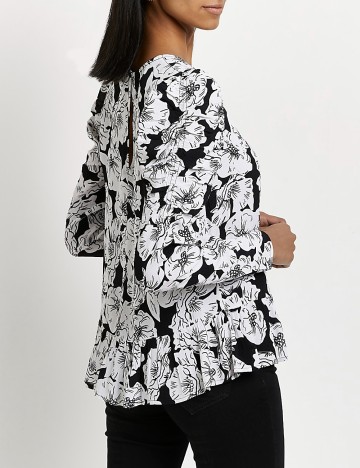 Bluza River Island, alb-negru