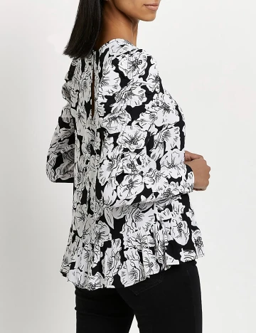 Bluza River Island, alb-negru