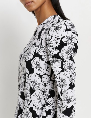 Bluza River Island, alb-negru