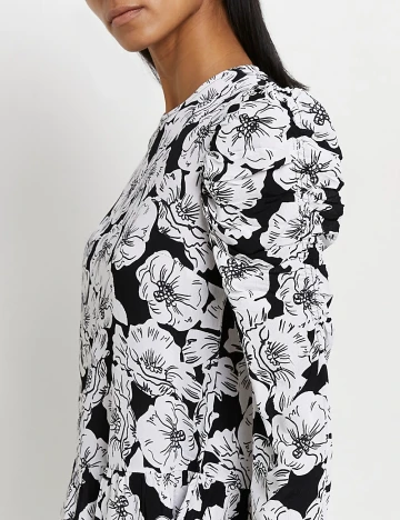 Bluza River Island, alb-negru