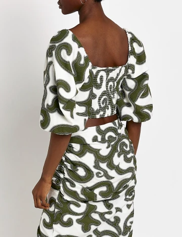 Top River Island, alb/verde