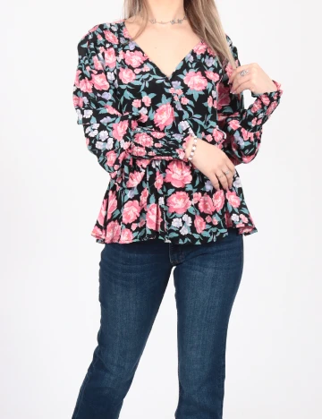 Bluza River Island, negru floral