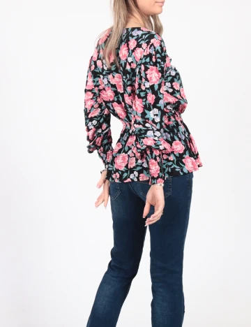 Bluza River Island, negru floral