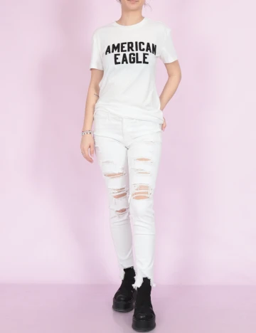 Blugi American Eagle, alb