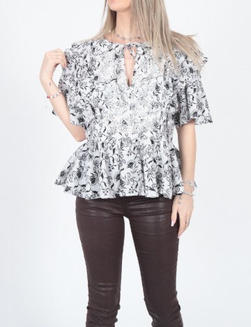 
						Bluza River Island, alb/negru