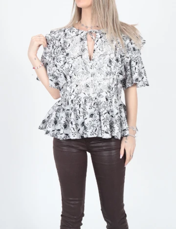 Bluza River Island, alb/negru