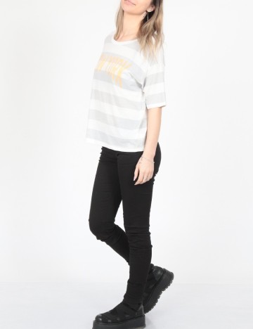 Tricou American Eagle, gri/alb