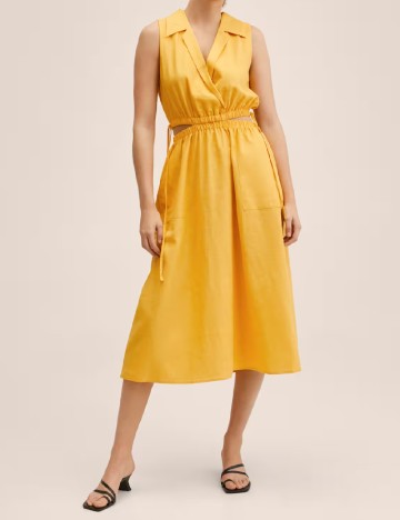 Rochie medie Mango, galben
