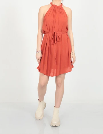Rochie scurta SHEIN, caramiziu