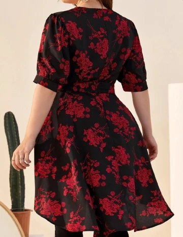 Bluza SHEIN CURVE, negru/rosu