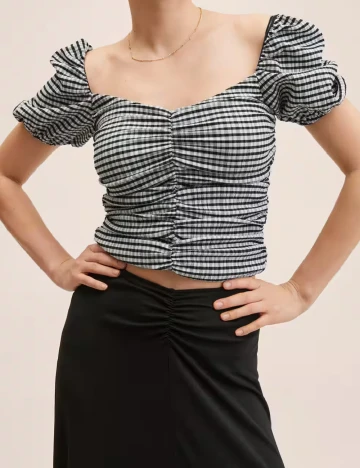 Top Mango, negru Negru