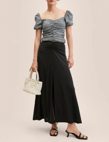 Top Mango, negru Negru