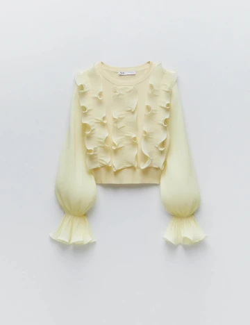Bluza Zara, galben, M Galben
