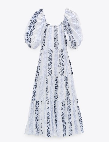 Rochie Zara, alb/bleumarin, M