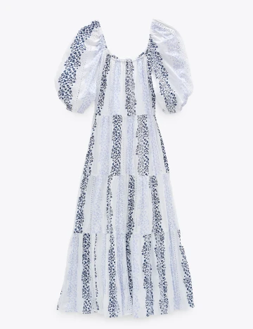 Rochie Zara, alb/bleumarin, M