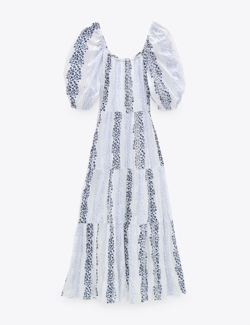 Rochie Zara, alb/bleumarin, M