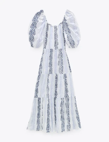 Rochie Zara, alb/bleumarin, M