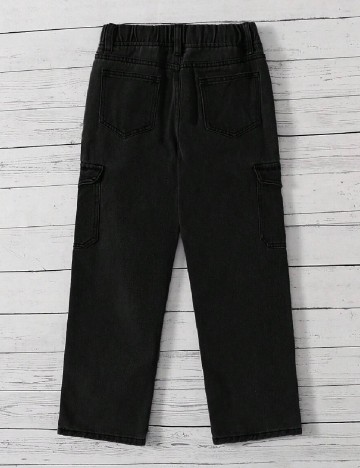 Pantaloni Shein Kids, negru