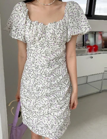 Rochie scurta Dazy, alb