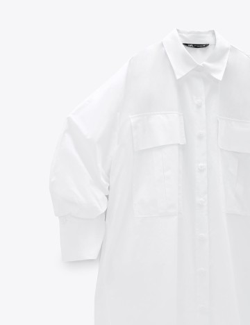 Camasa Zara, alb, XXL