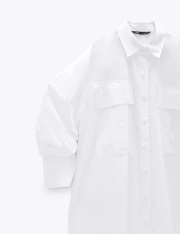 Camasa Zara, alb, XXL Alb