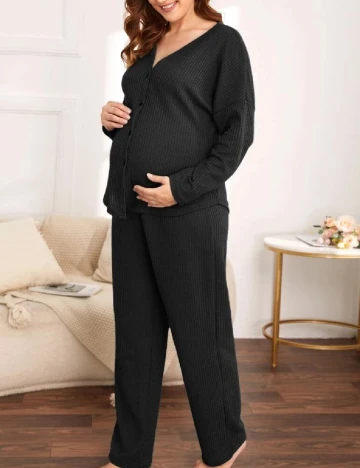 Pijamale SHEIN Maternity, negru Negru
