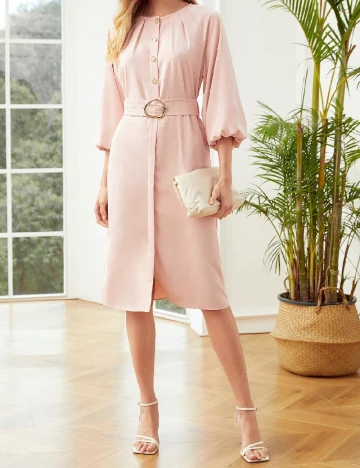 Rochie medie MOTF, roz