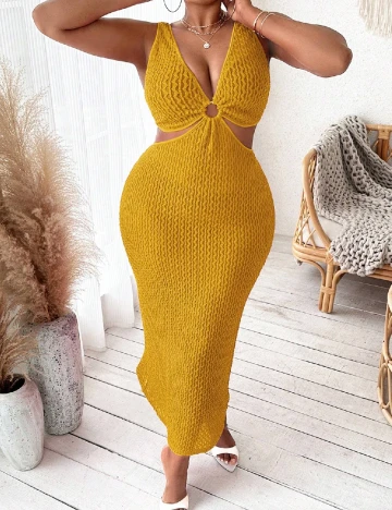 Rochie lunga SHEIN CURVE, galben Galben