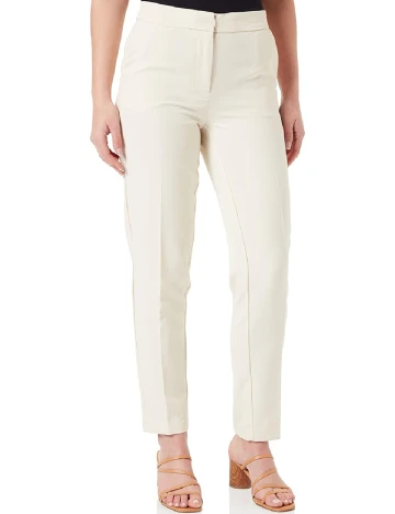 Pantaloni Jacqueline de Yong, ecru Alb