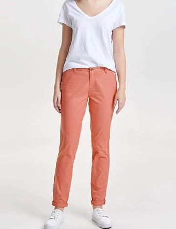 Pantaloni Only, roz pudra inchis