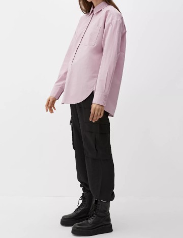 Camasa Oversized Q/S, roz pudra