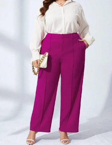 Pantaloni Emery Rose Curve, magenta Roz