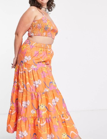 Top Collusion Plus Size, portocaliu