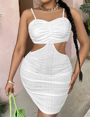 Rochie scurta SHEIN CURVE, alb