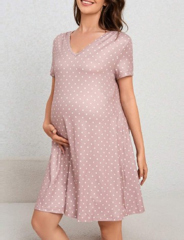 
						Rochie de noapte SHEIN Maternity, roz pudra