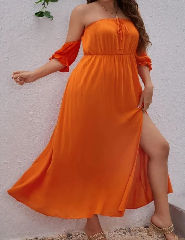 Rochie lunga SHEIN CURVE, portocaliu Portocaliu