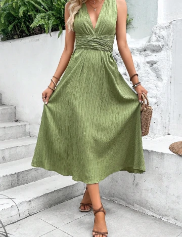 Rochie lunga SHEIN, verde Verde